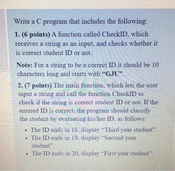 Solved Write a C program that includes the following: 1. (6 | Chegg.com