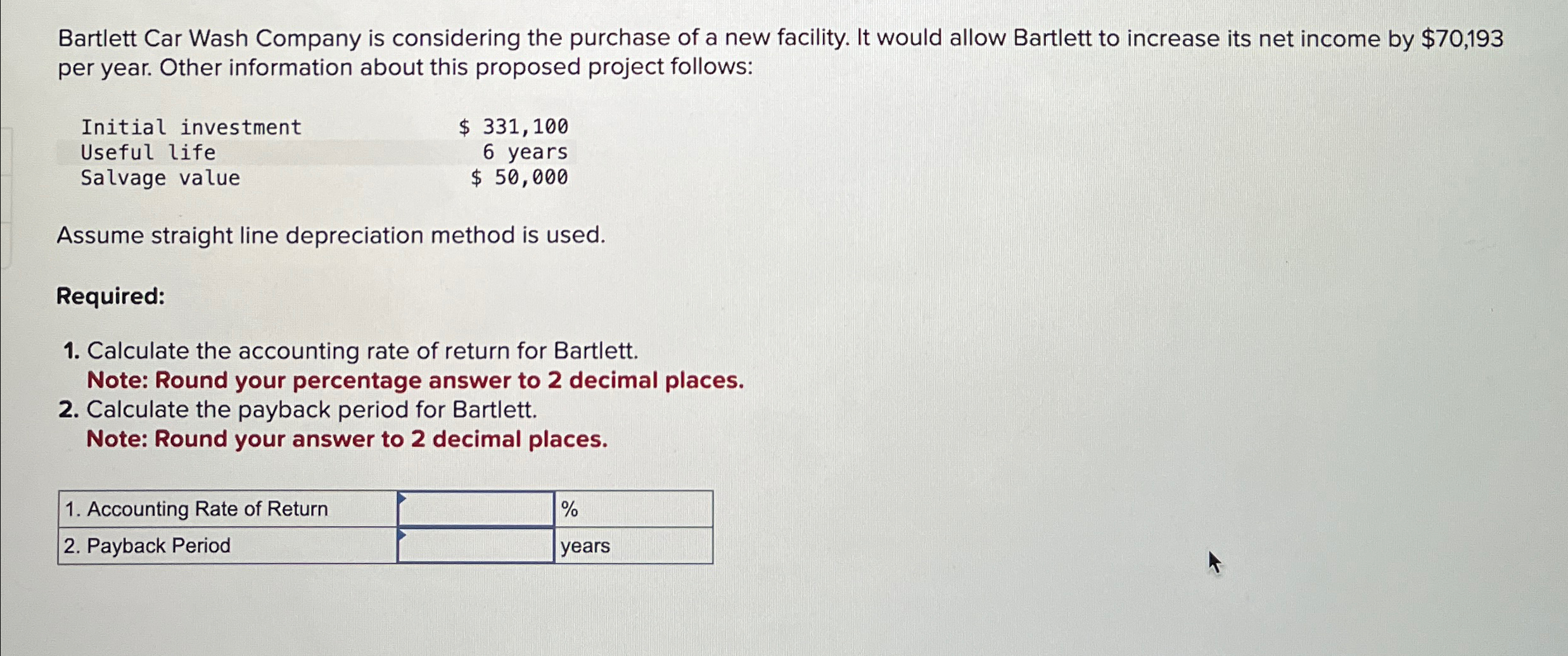 Solved Bartlett Car Wash Company is considering the purchase