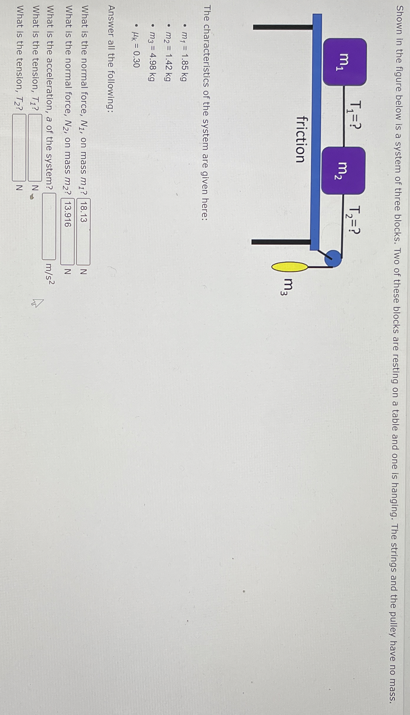 Solved Shown in the figure below is a system of three | Chegg.com