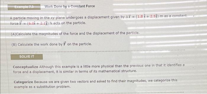 Solved Example 78 Work Done by a Constant Force A particle | Chegg.com