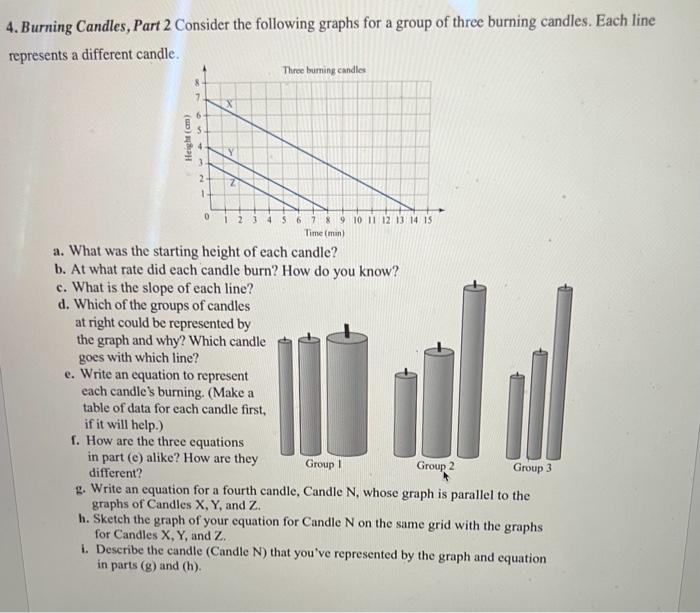 Solved 4. Burning Candles, Part 2 Consider the following | Chegg.com