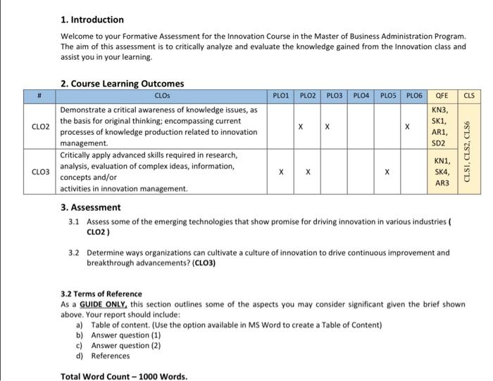 Solved 1. Introduction Welcome to your Formative Assessment | Chegg.com