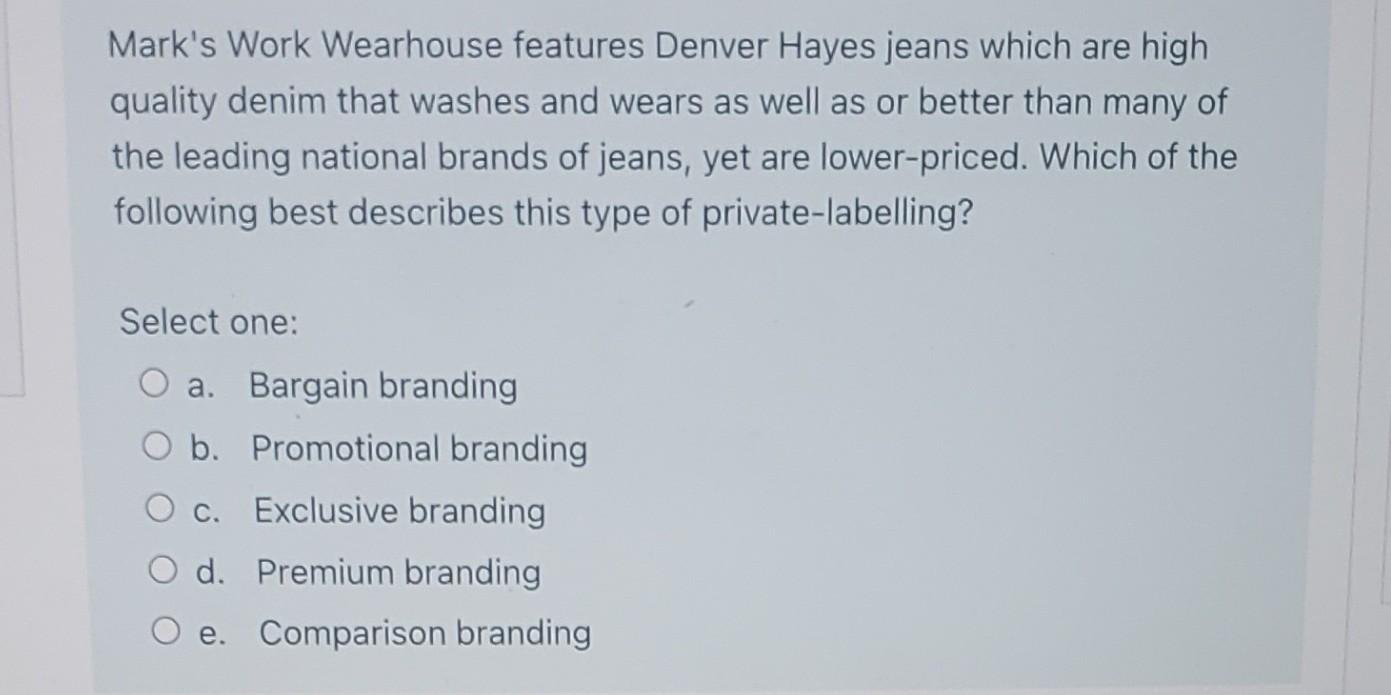 Solved Mark's Work Wearhouse features Denver Hayes jeans