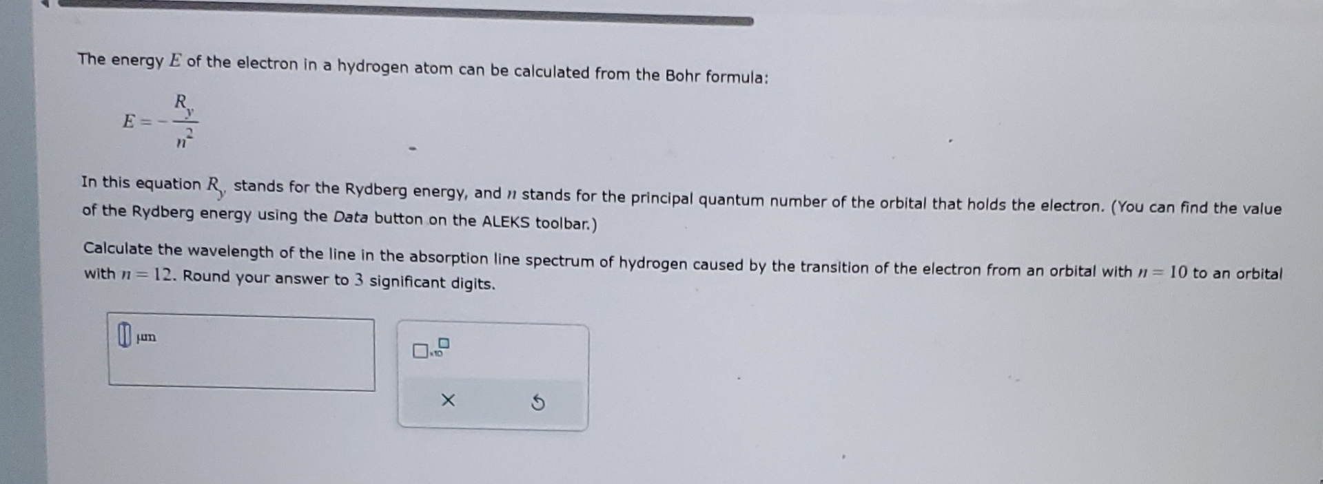 Solved The energy E ﻿of the electron in a hydrogen atom can | Chegg.com