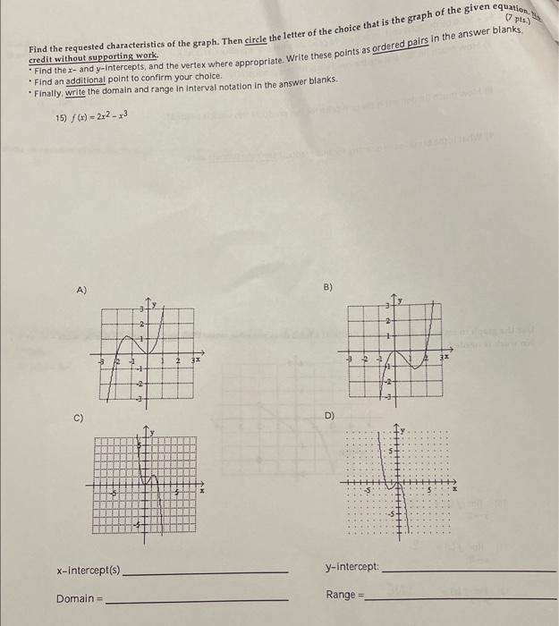 Solved Find The Requested Characteristics Of The Graph Then Chegg Com