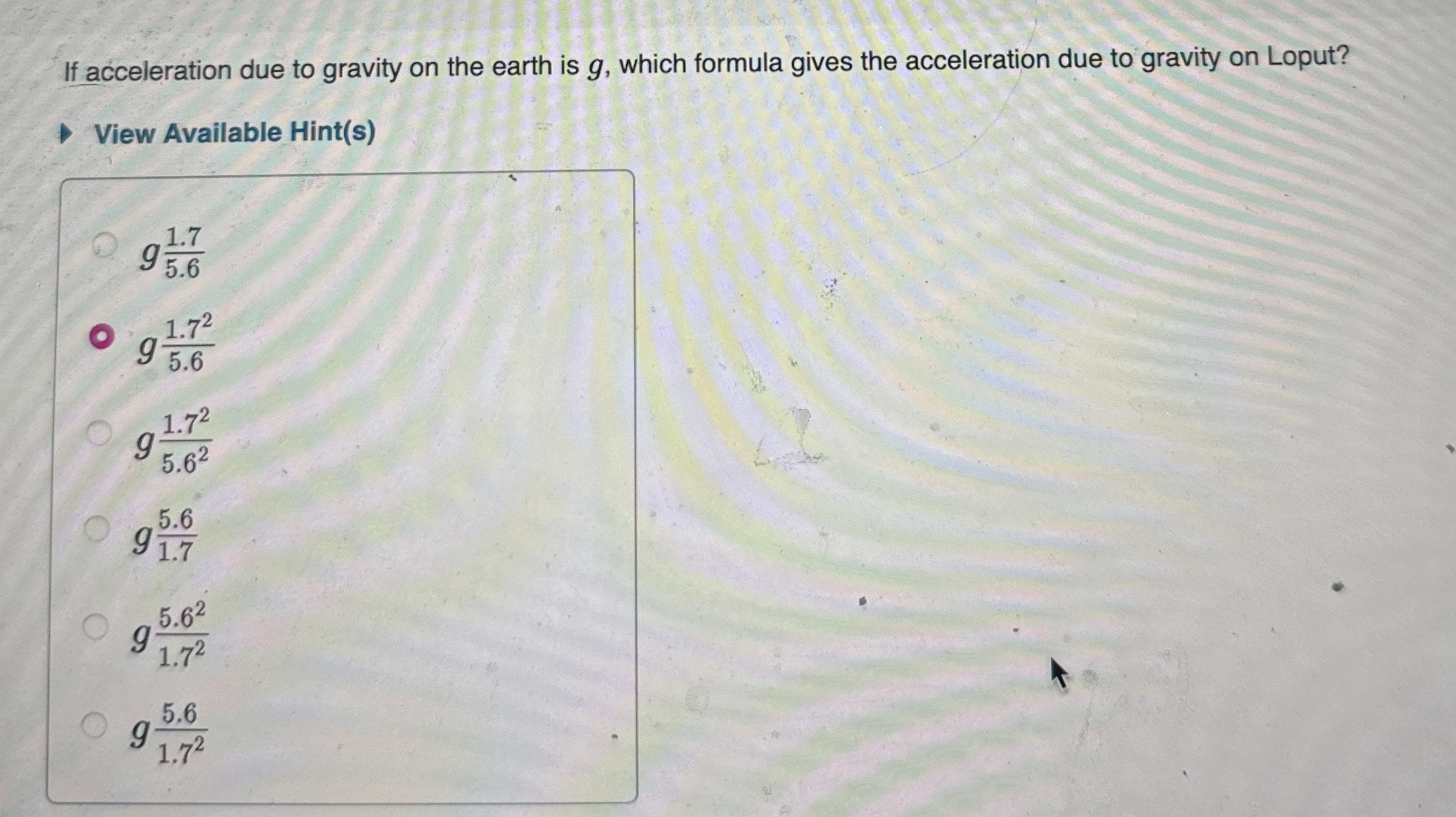 Solved If acceleration due to gravity on the earth is g, | Chegg.com