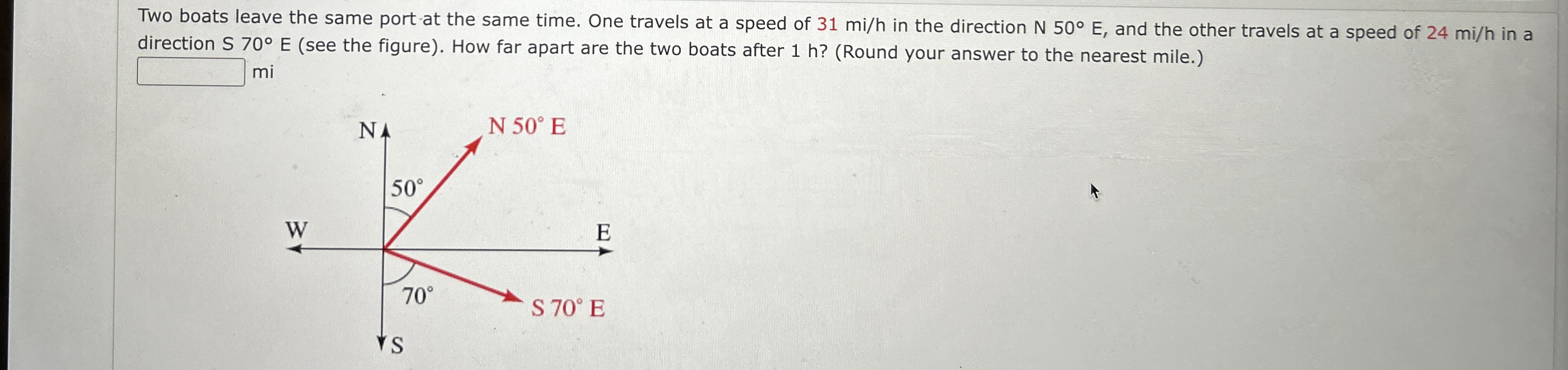 Solved Two boats leave the same port at the same time. One | Chegg.com
