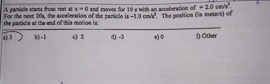 Solved A Particle Starts From Rest At X = 0 And Moves For 10 | Chegg.com