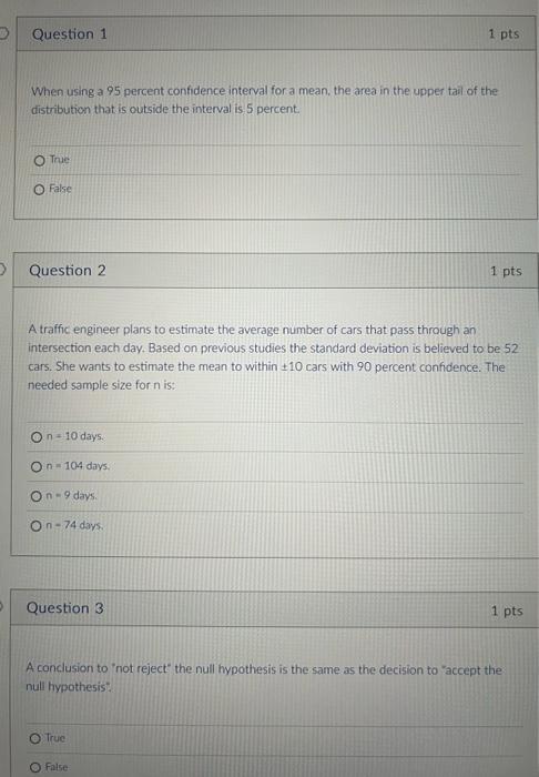 Solved When using a 95 percent confidence interval for a | Chegg.com