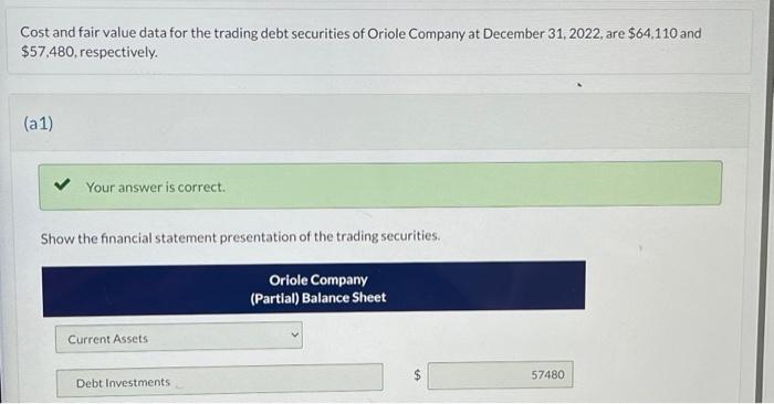 Solved Cost and fair value data for the trading debt | Chegg.com