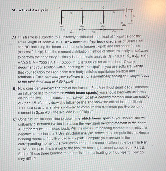 Solved B D Structural Analysis 1 H G Le Lec Ico A) This | Chegg.com