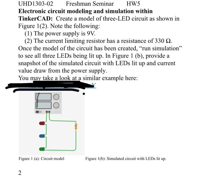 Solved UHD1303-02 Freshman Seminar HW5 Electronic circuit | Chegg.com