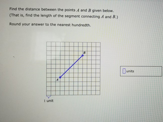 Solved find the distance between the points A and B given | Chegg.com