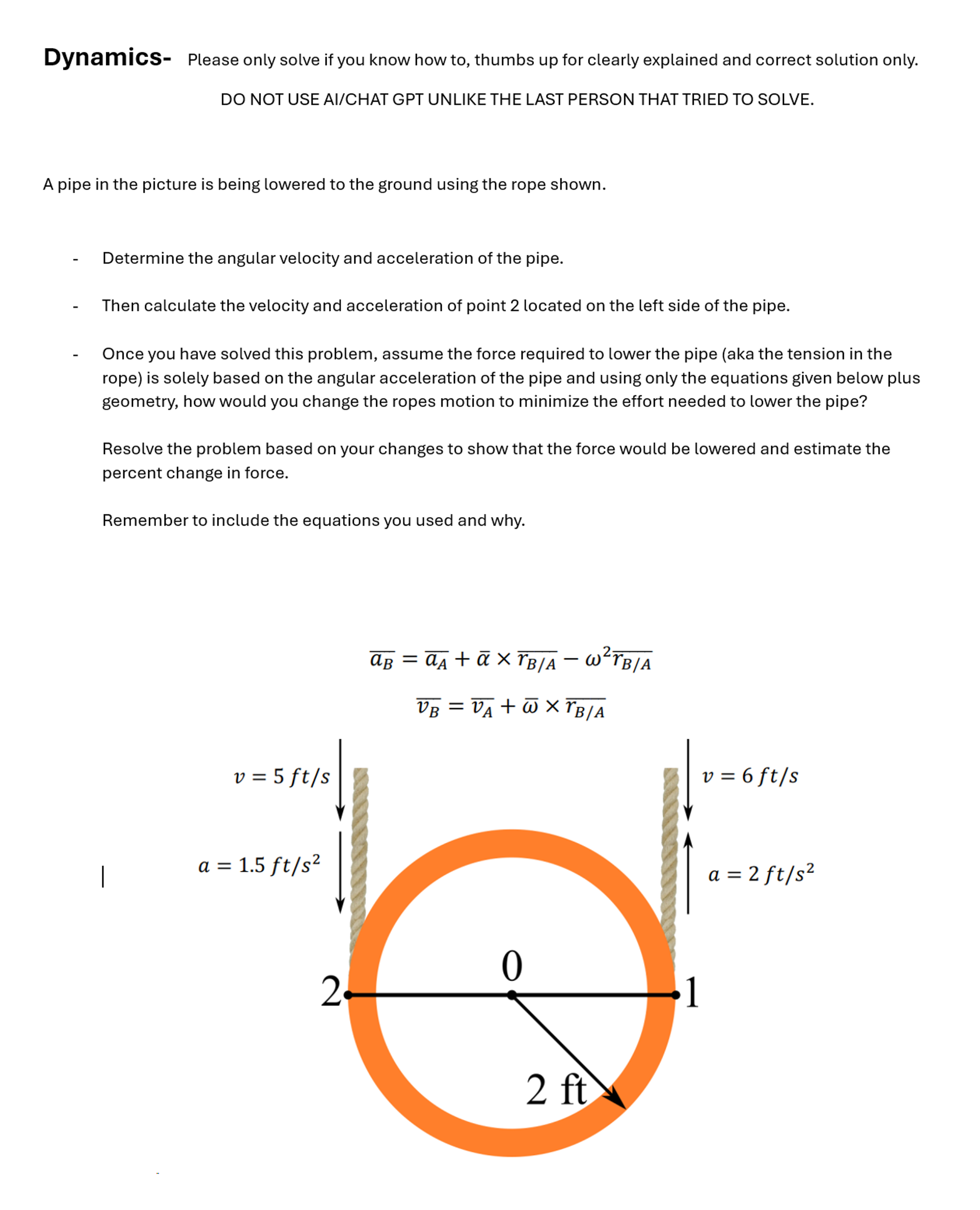 Dynamics ï Please Only Solve If You Know How To Chegg