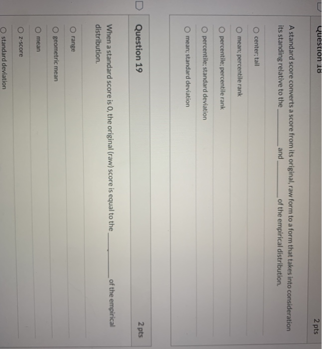 Solved Question 15 2 pts A steep, upward slope (from left to | Chegg.com