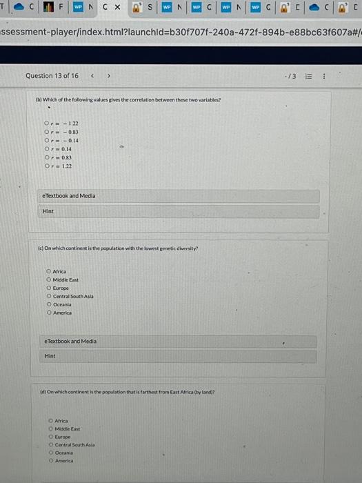 Solved (c) The correlation between these two variables is | Chegg.com