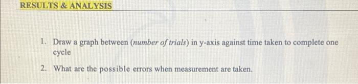 Solved Readings Table 1. Experiment data Trial 1 2 3 4 5 6 7 | Chegg.com