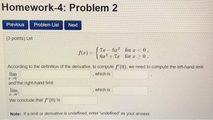 Solved Homework-4: Problem 2 Previous Problem List Next (3 | Chegg.com