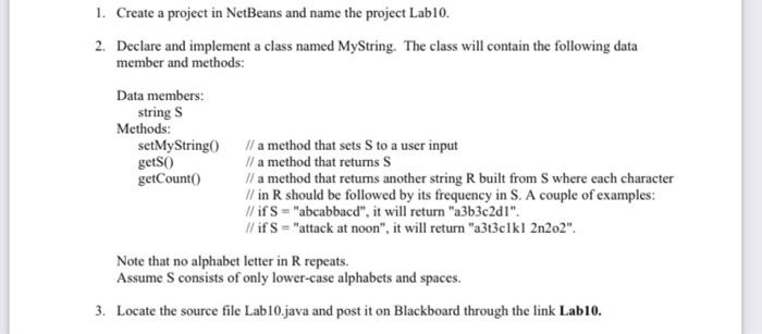 Solved 1. Create A Project In NetBeans And Name The Project | Chegg.com