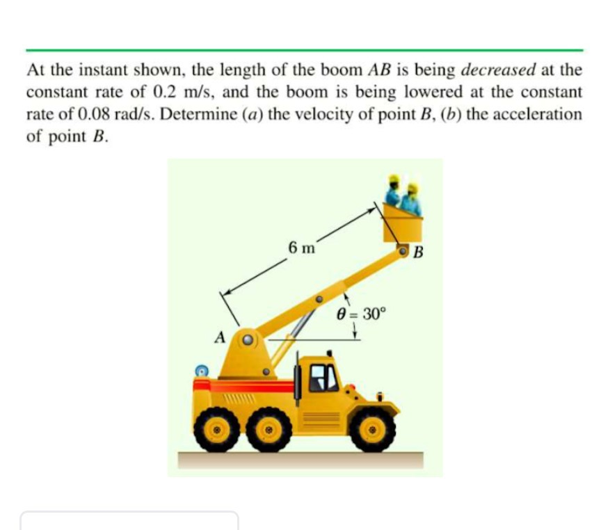 Solved At The Instant Shown, The Length Of The Boom AB Is | Chegg.com