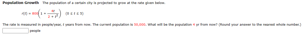 Solved Population Growth The population of a certain city is | Chegg.com