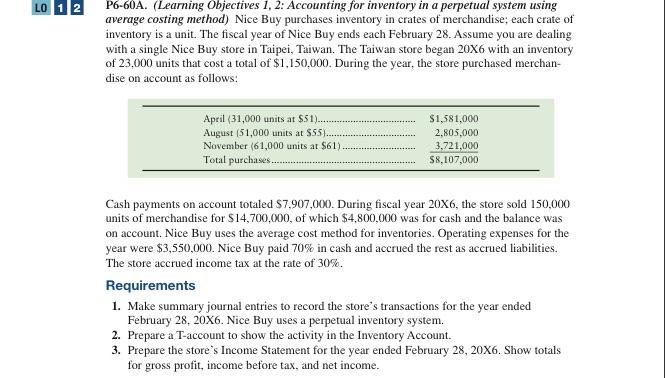 Solved P6-60A. (Learning Objectives 1, 2: Accounting For | Chegg.com