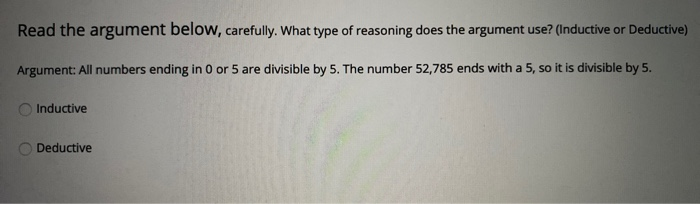 Solved Read The Argument Below Carefully What Type Of