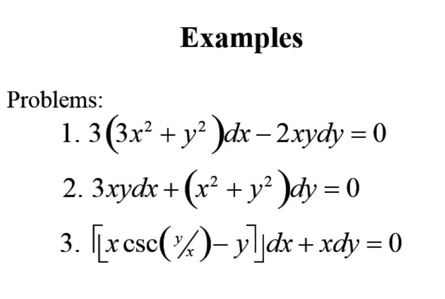 Solved Examples Problems 1 3 3x Y2 Dx 2xydy 0 2 Chegg Com