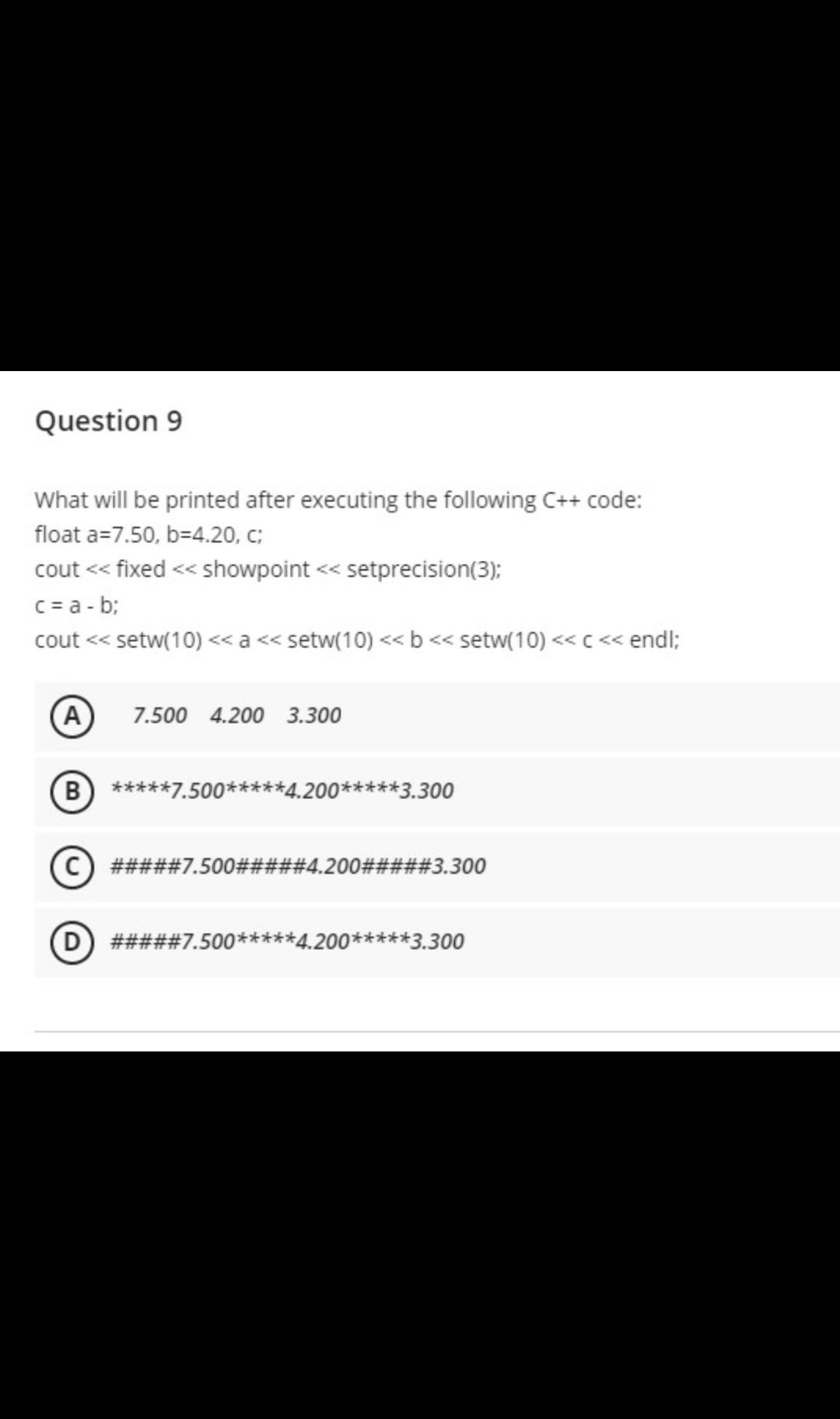 Solved Question What Will Be Printed After Executing The Chegg Com