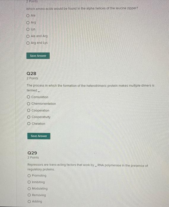 Solved 2. Points Which amino acids would be found in the | Chegg.com