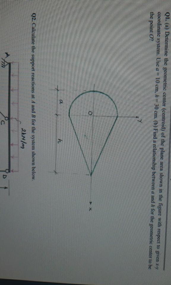 Solved Q1. (a) Determine the geometric center (centroid) of | Chegg.com