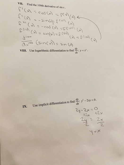 solved-vii-find-the-100th-derivative-of-sinx-f-x-chegg