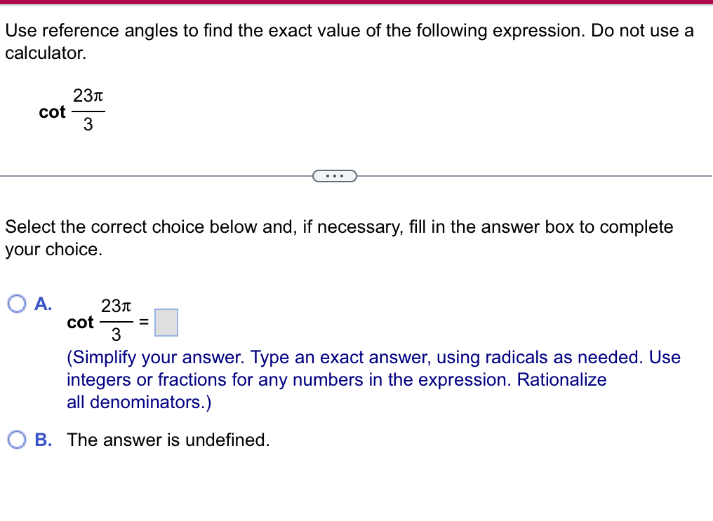 Solved Use reference angles to find the exact value of the | Chegg.com