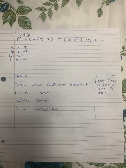 Solved can i get a step by step work out for this | Chegg.com