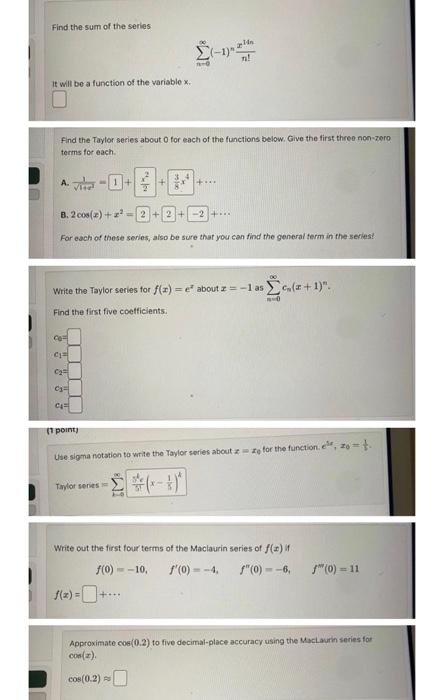 solved-find-the-sum-of-the-series-sum-n-0-infty