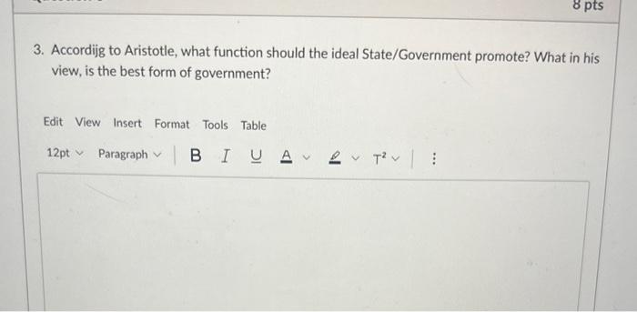 ideal form of government according to aristotle