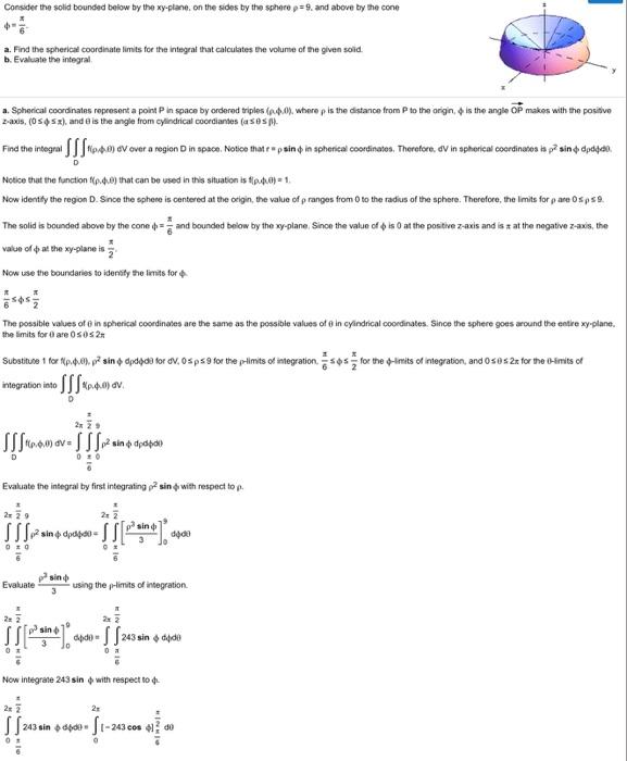 Solved Consider the solid bounded below by the xy-plane, on | Chegg.com