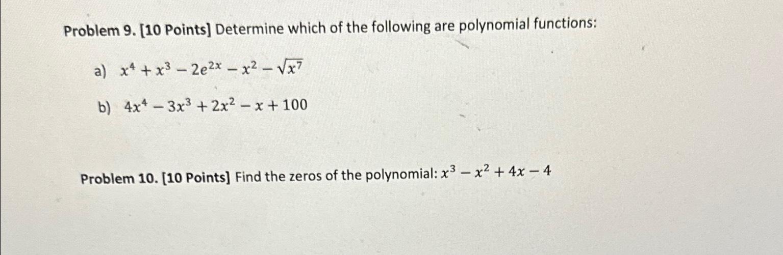 Solved Problem 9. [10 ﻿Points] ﻿Determine Which Of The | Chegg.com