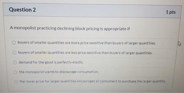 Solved Question 1 1 Pts If The Inverse Demand Curve A Chegg Com