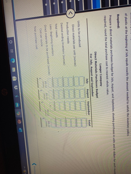 Solved eBook Calculator Direct Materials Purchases Budget