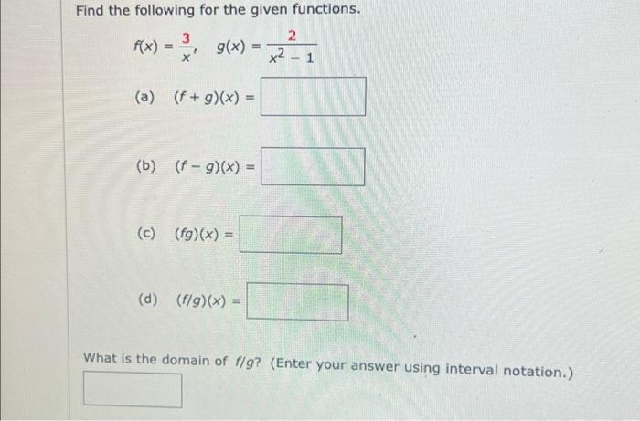 Solved Find The Following For The Given Functions F X 6x