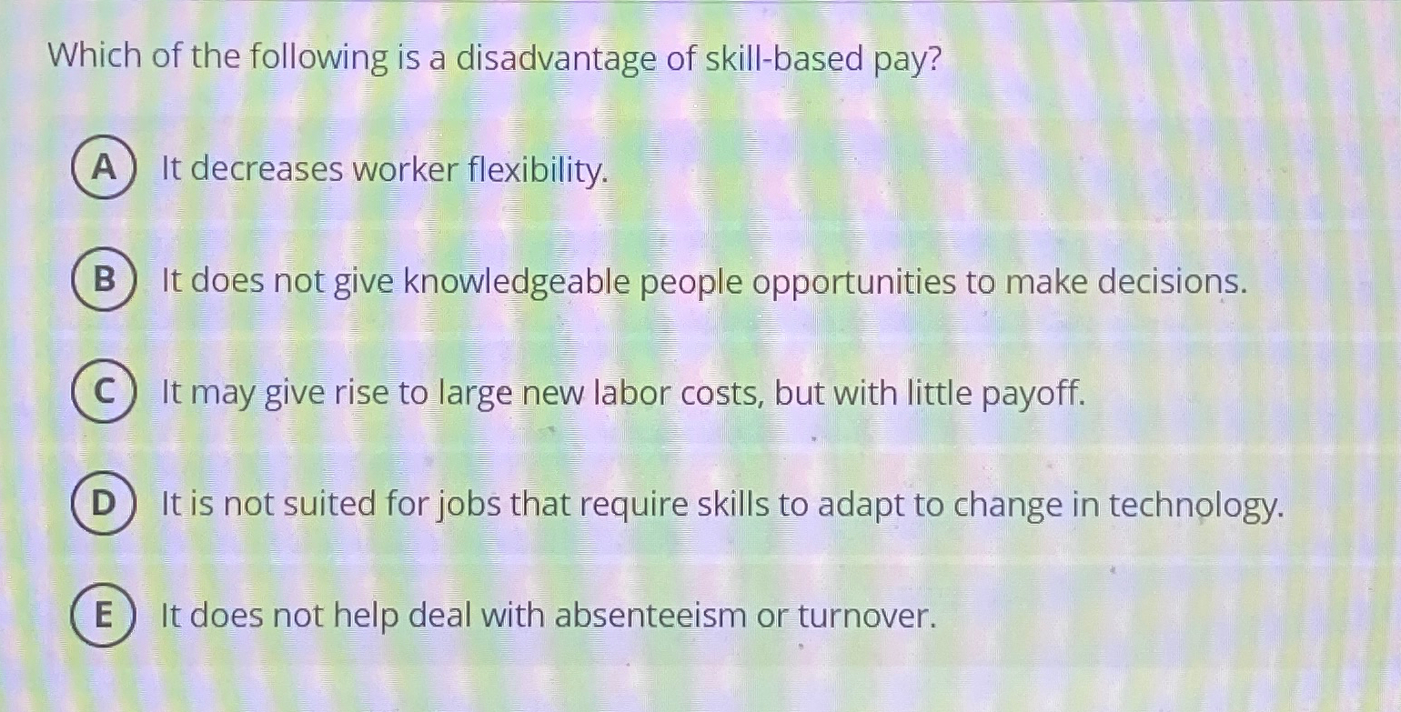 Solved Which of the following is a disadvantage of | Chegg.com