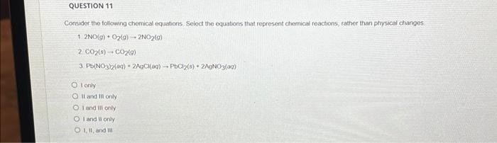 Solved Consider the following chemical equations Seiect the | Chegg.com