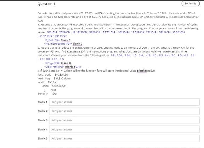Solved Question 1 10 Points Consider four different | Chegg.com