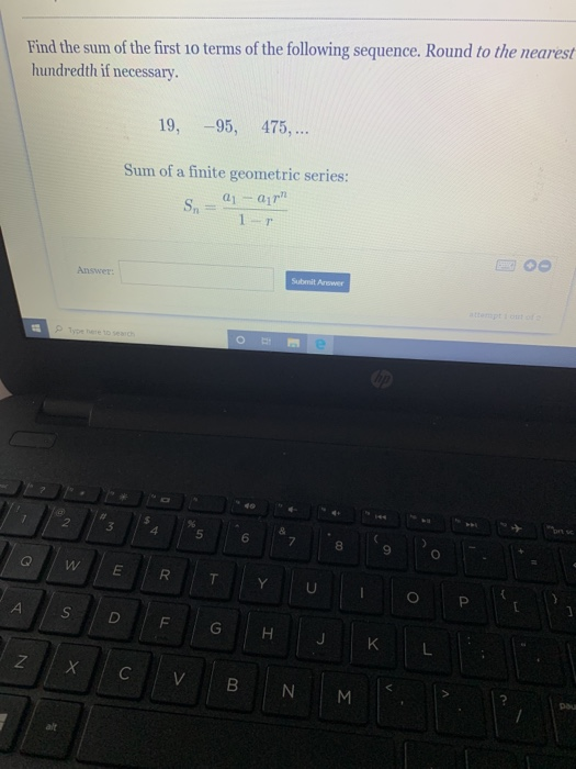 Solved Find the sum of the first 10 terms of the following | Chegg.com