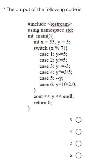 Solved * The output of the following code is #include using | Chegg.com