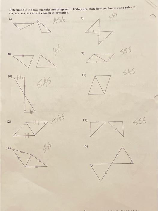 Solved Determine if the two triangles are congruent. If they | Chegg.com