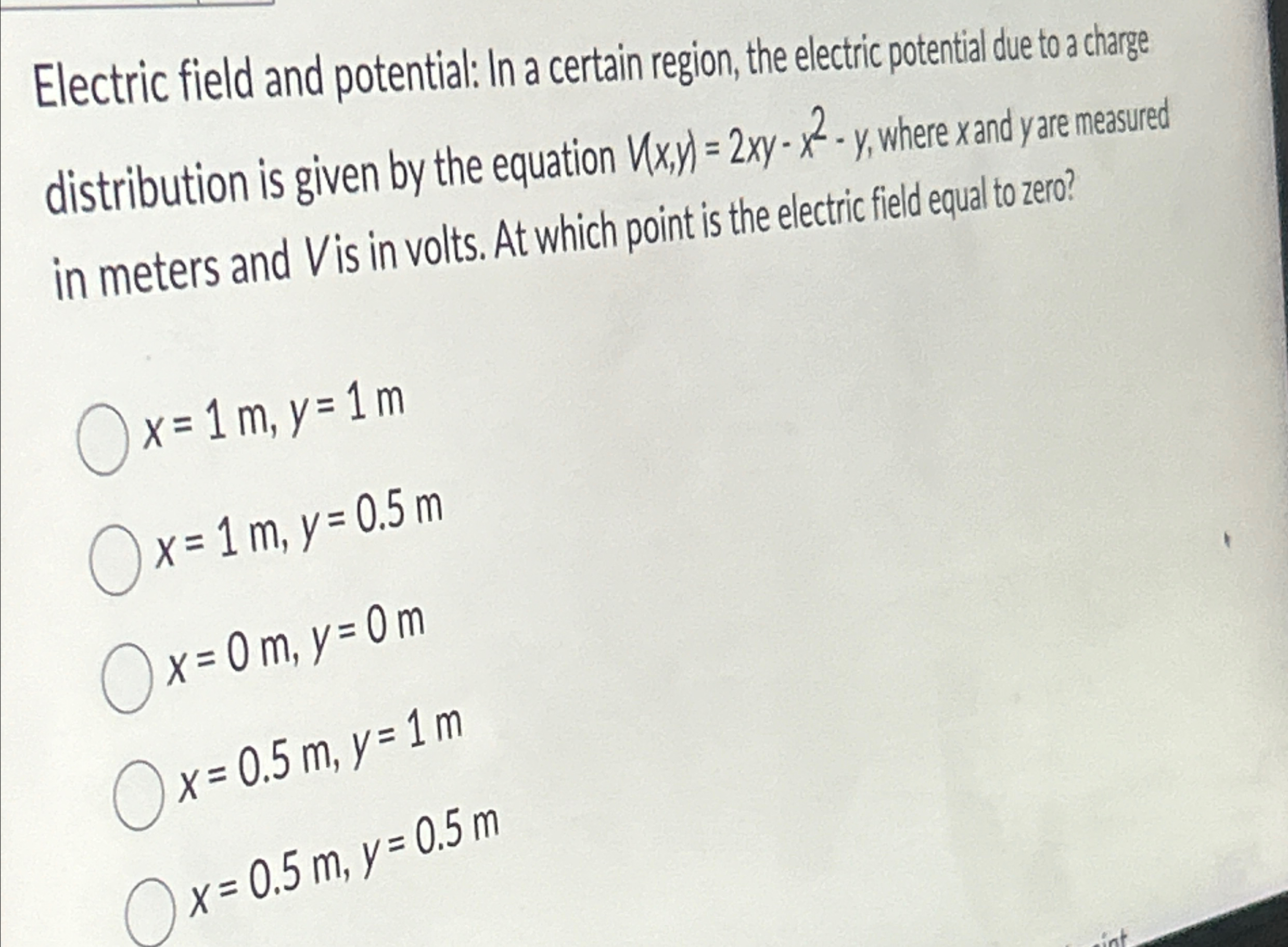Solved Electric field and potential: In a certain region, | Chegg.com