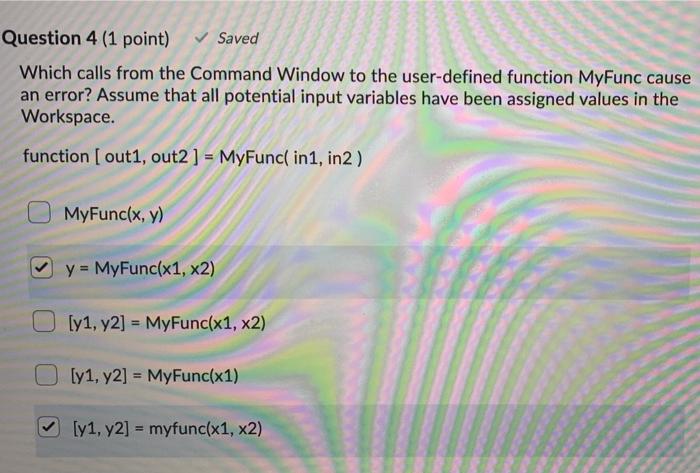 Solved Question 4 (1 point) Saved Which calls from the | Chegg.com