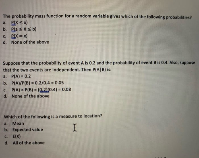 Solved The probability mass function for a random variable | Chegg.com